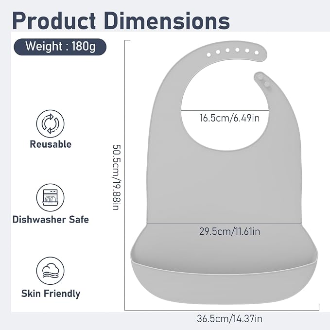 Adult Silicone Bibs | Adjustable Waterproof Clothing Protector - Image 3