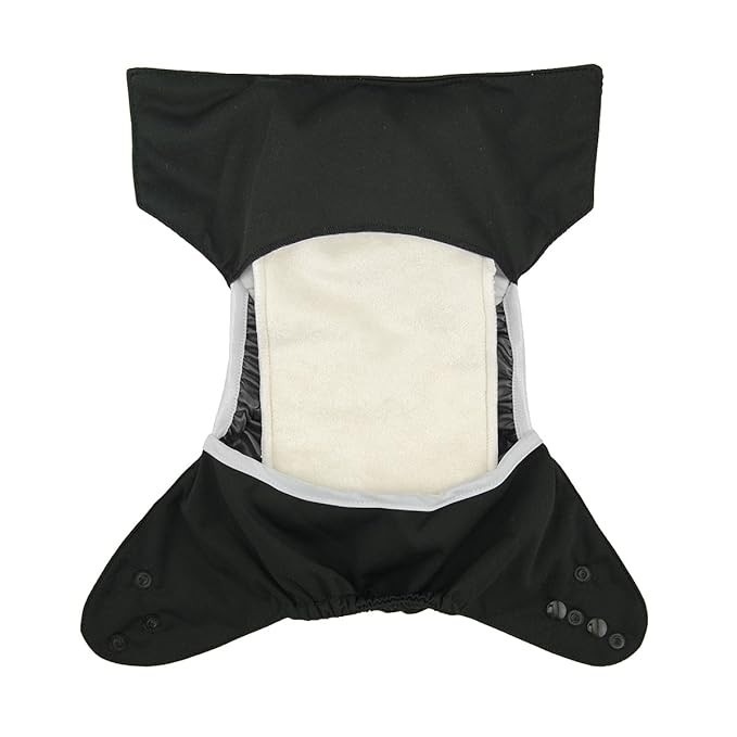 Babygoal Cloth Diaper Covers 6 Pack+Wet Bag for Fitted Diapers and Prefolds with Double Gussets, Adjustable and Reusable for Baby Boys 6DCF08