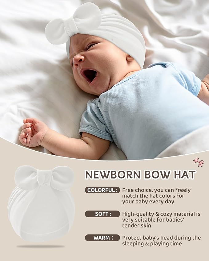 Century Star Newborn Hat for Baby Girls Infant Toddler Soft Hospital Hats - Image 3