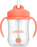 Dr. Brown's Milestones Baby's First Straw Cup, Training Cup with Weighted Straw, 9oz/270mL, Coral, BPA Free, 6m+ (Pack of 12)