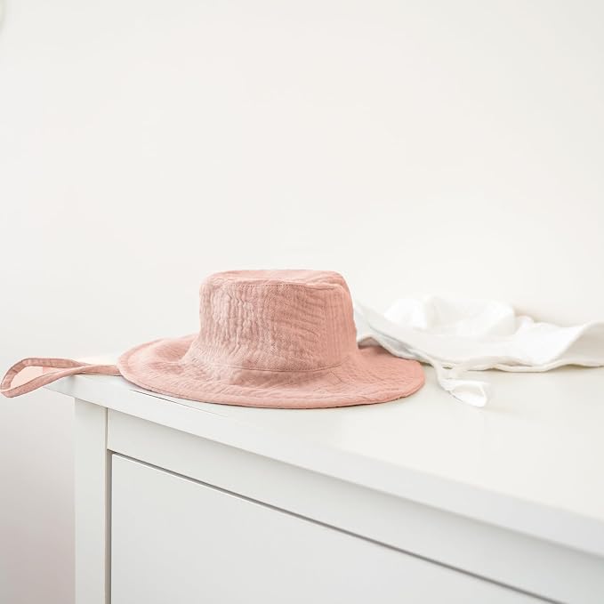 Konssy 2-Pack Muslin Baby Girl Sun Hats - Image 6