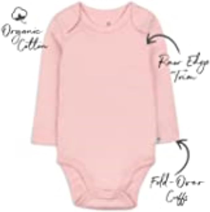 HonestBaby baby-girls 5-pack Long Sleeve Bodysuits One Piece 100% Organic Cotton - Image 2
