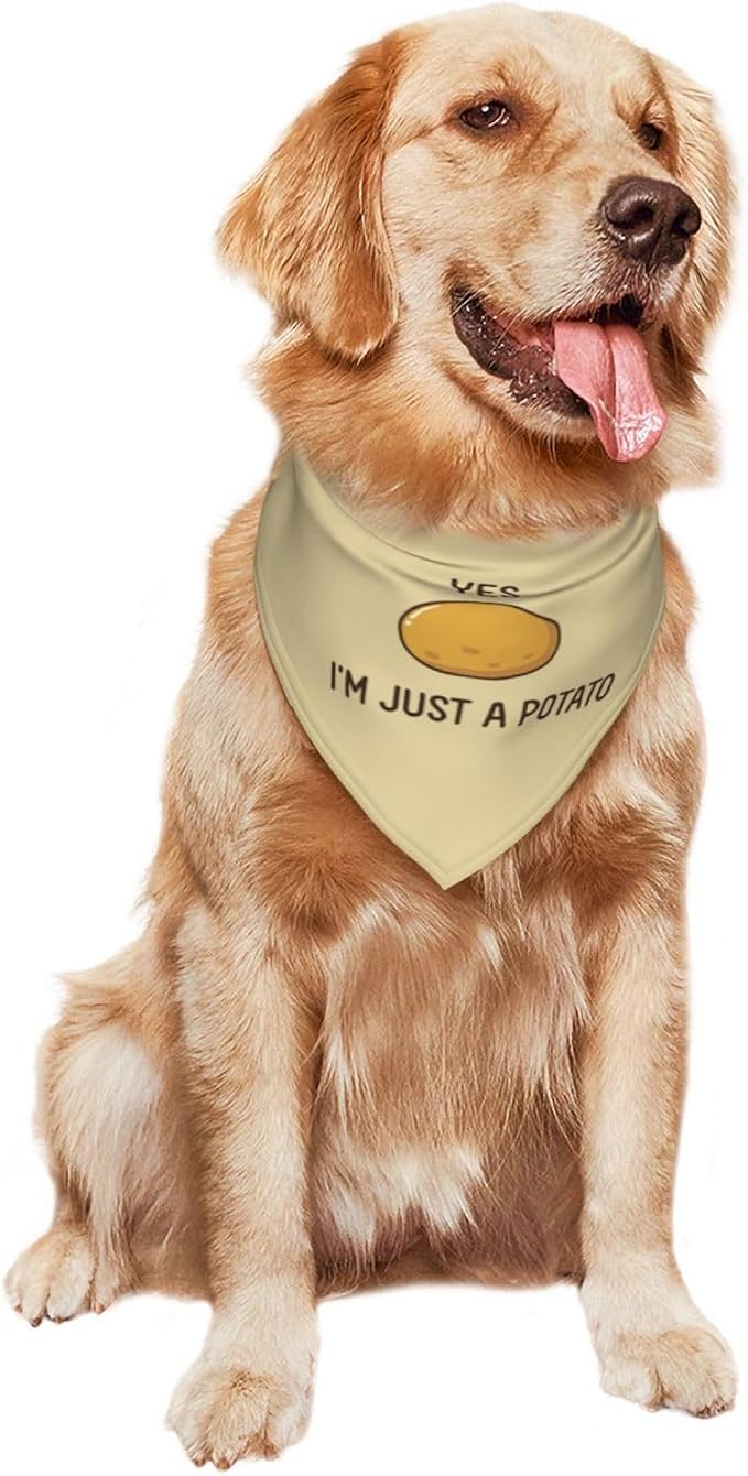Baked Potato with Legs Dog Bandana, Funny Washable Triangle Bibs Scarf - Image 8