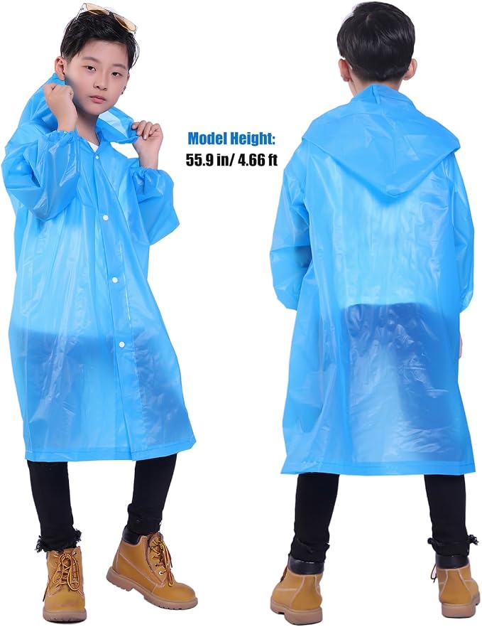 Kids Rain Jacket, 2 Pack Rain Ponchos - Image 6