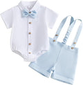 PUHHAPIEY Baby Boy Gentleman Wedding Outfit Dress Romper Suspender Pants | 0 3 by PUHHAPIEY