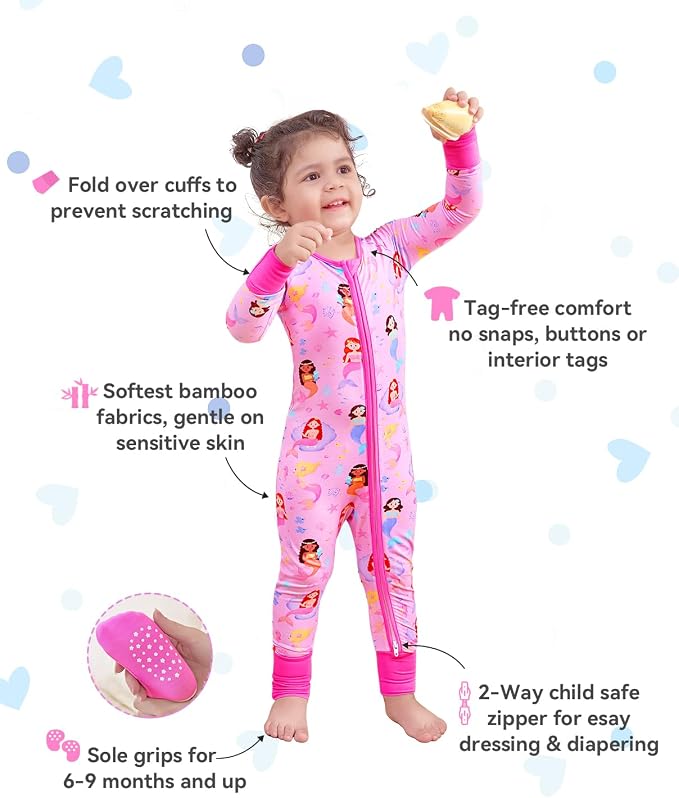 babee Reshinee Viscose Derived from Bamboo Baby Footie Pajamas Convertible - Image 2