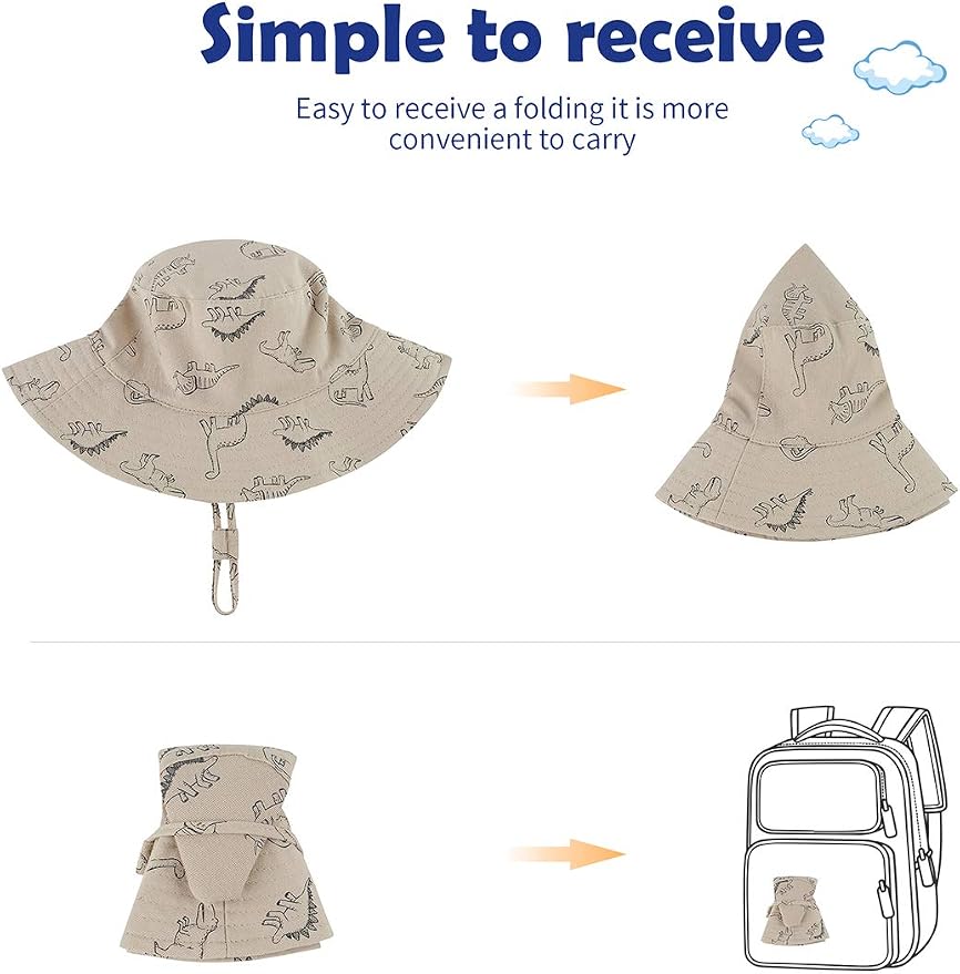Komorebi Toddler Sun Hat UPF 50+ Kids Beach Bucket Hats Boys Girls 0-8Y | Cute - Image 5
