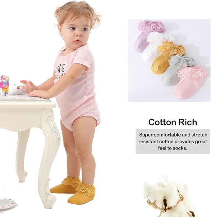 Marchare Baby Lace Socks 3 Pack - Image 3