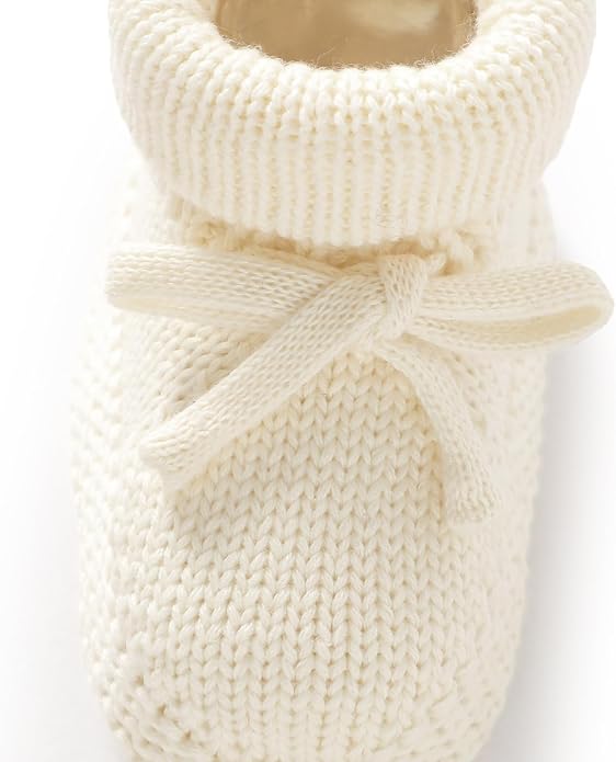 Hadetoto Newborn Baby Booties Cotton Knit Shoes | Soft, First Walkers, - Image 6
