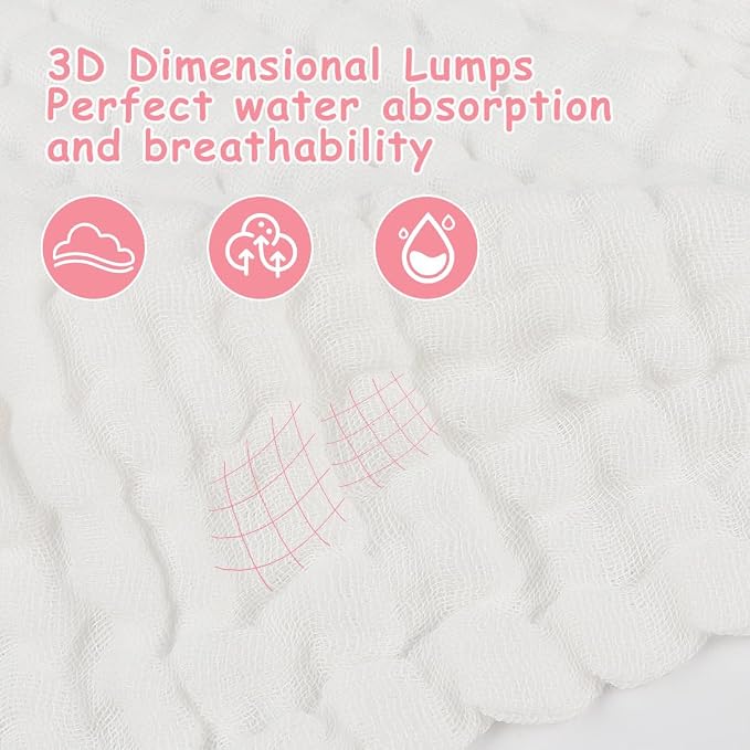 AIDEA Baby Washcloths and Burp Cloths, Absorbent Cotton Muslin Baby Towels - Image 3