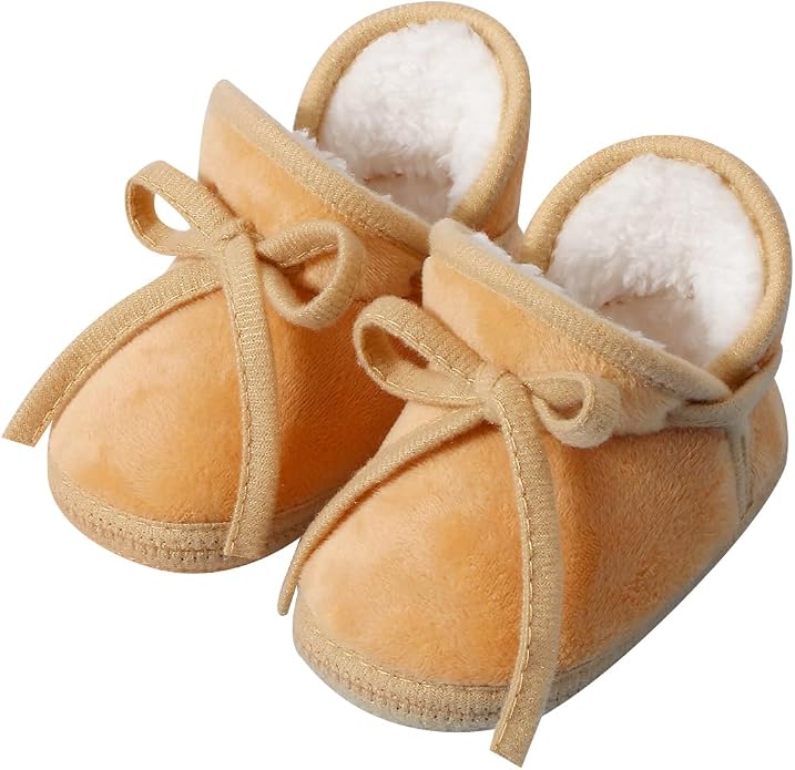 Baby Booties Newborn Fleece First Walking Shoes Non-Slip Sole Slippers Cozy by YIXPOH