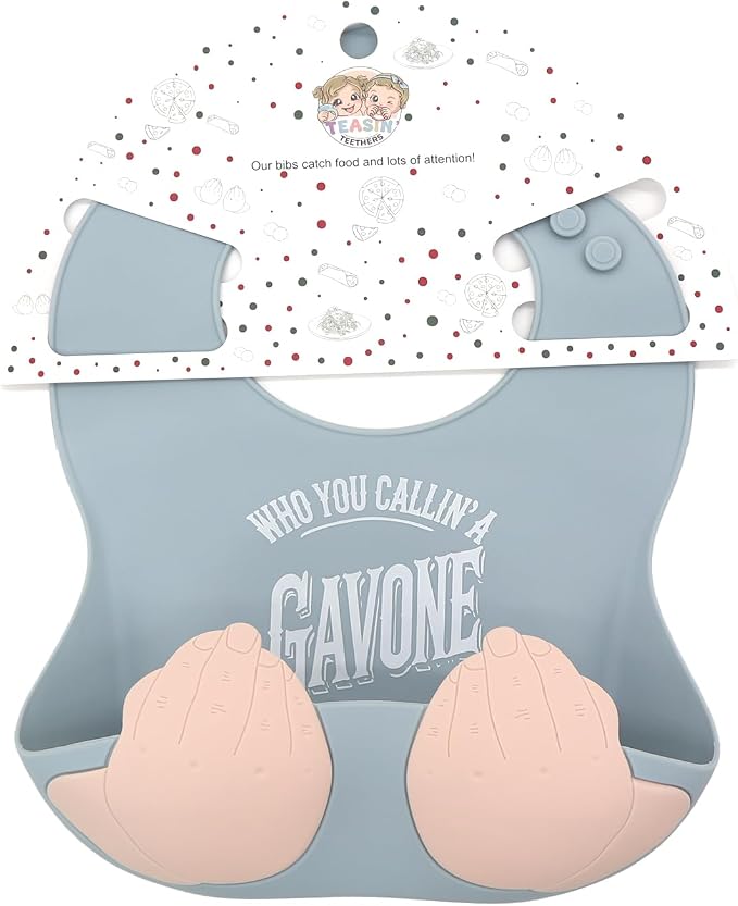 Teasin' Teethers Funny Italian Silicone Baby Bib - Image 2