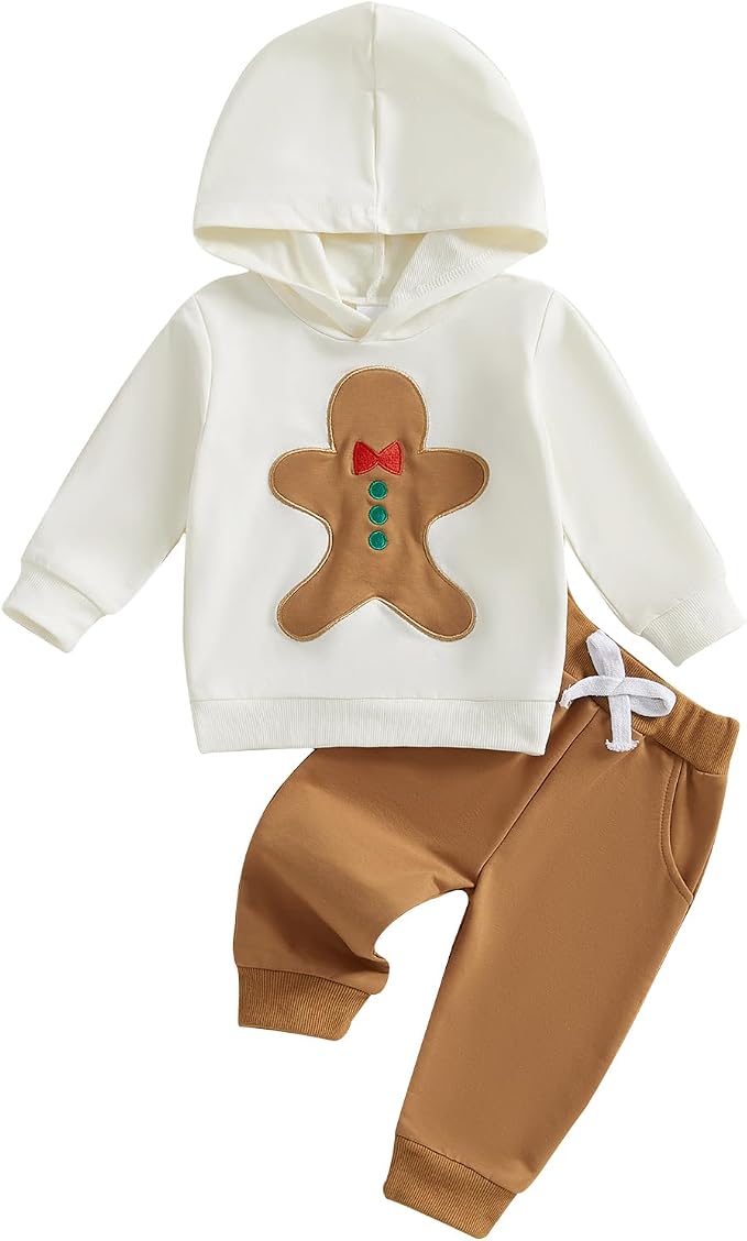 Infant Baby Boy Fall Winter Clothes Outfit Hooded Long Sweatshirt Pant Set by LIOMENGZI