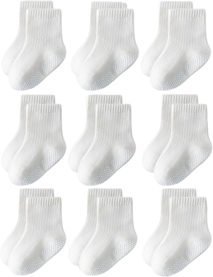 Toddler Grip Socks Non Slip Crew Socks Socks by EUFANCE
