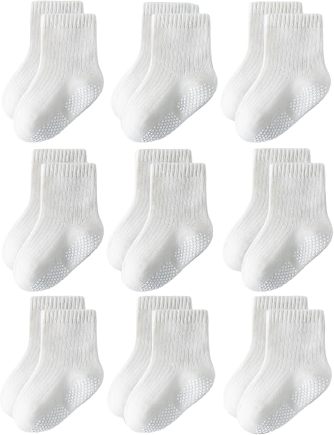 Toddler Grip Socks Non Slip Crew Socks Socks by EUFANCE