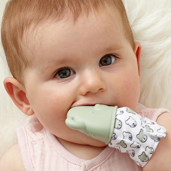 Itzy Ritzy Silicone Teething Mitt, Soothing Infant Teething Mitten - Image 3