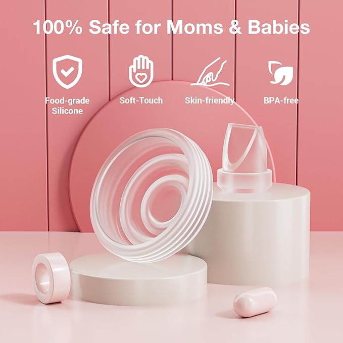 10PCS Breast Pump Parts, 6Pack Silicone Duckbill Valve & 4Pack Silicone Diaphragm Compatible with Momcozy M5 Wearable Breastpump, M5 Breast Pumps Replacement Accessories Breastfeeding Essentials Kit