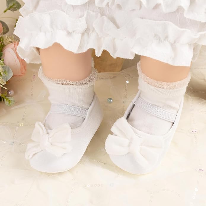 KIDSUN Infant Baby Girls Mary Jane Shoes Non-Slip Rubber Sole Ballet Slippers - Image 4