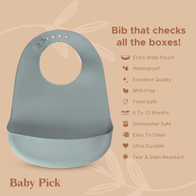 Silicone Bibs For Babies- BPA-Free Waterproof Bib - Image 2