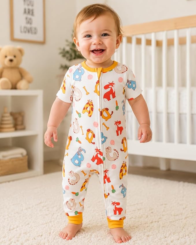 GUISBY Baby Cotton Footless Zipper Pajamas | 100% Cotton Comfort, Easy Zipper - Image 5