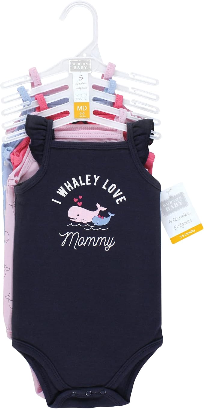 Hudson Baby Unisex Baby Cotton Sleeveless Bodysuits - Image 2