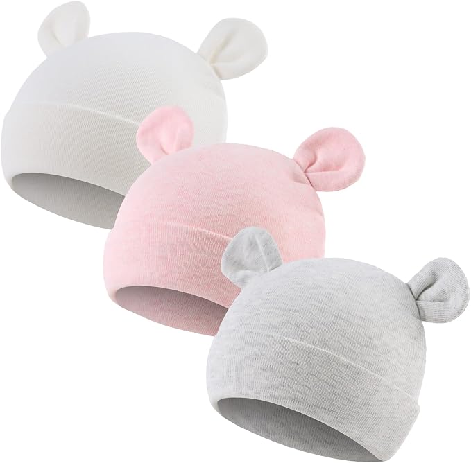Cotton Newborn Baby Girls Hat Spring Newborn Boys Hat Cute Rabbit Infant Beanie by JANGANNSA