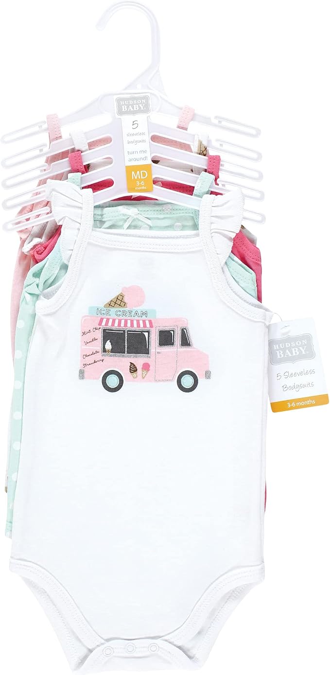 Hudson Baby Unisex Baby Cotton Sleeveless Bodysuits - Image 2