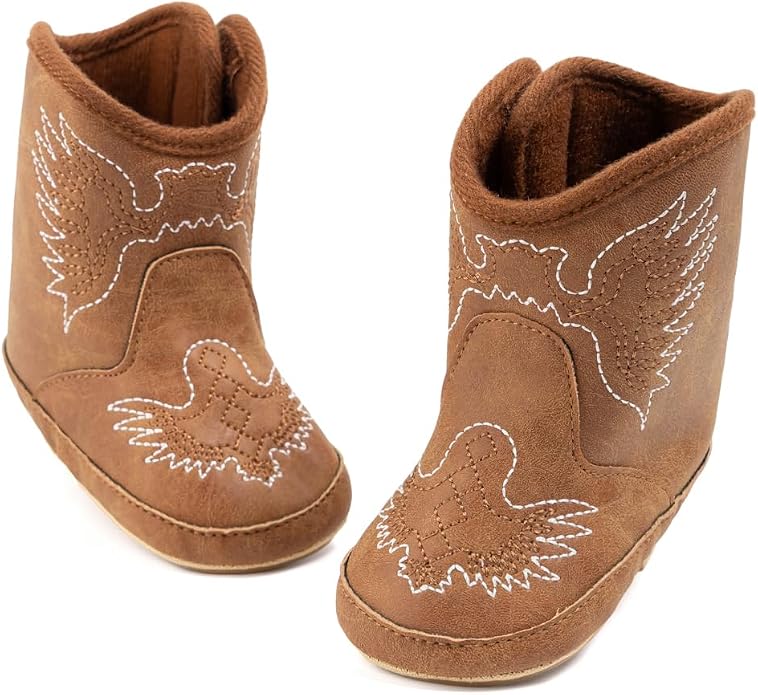 HsdsBebe Baby Boys Girls Western Cowboy Boots Infant Moccasins High Top Booties by HsdsBebe