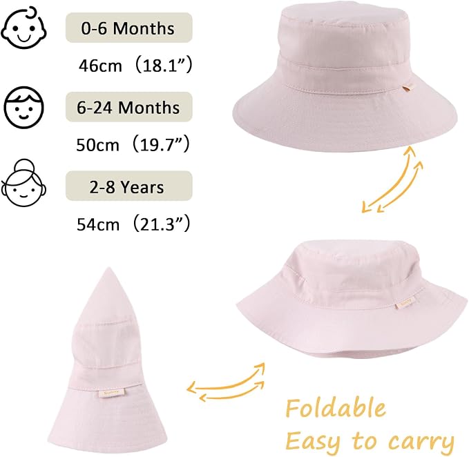 Bamery Baby Toddler Girls Bucket Hat Newborn Sun Hats - Image 6
