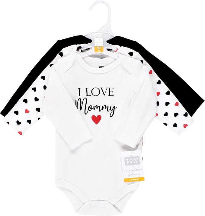 Hudson Baby Baby Girls' Cotton Long-sleeve Bodysuits 3-pack - Image 2