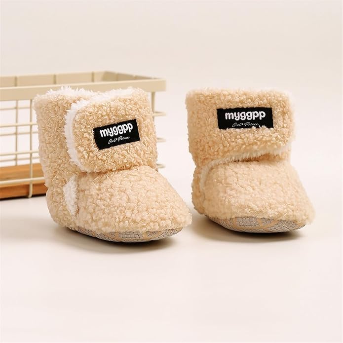 Ohwawadi Infant Baby Boots Boys Girls Cozy Fleece Slippers Snow Boots Winter - Image 3