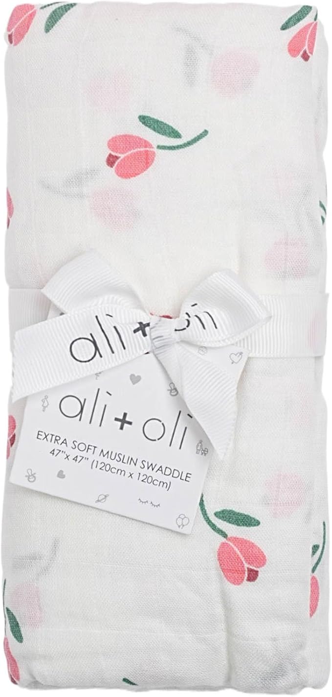 Ali+Oli Muslin Swaddle Blanket for Baby Large 47" x 47" Soft Rayon Made from - Image 2