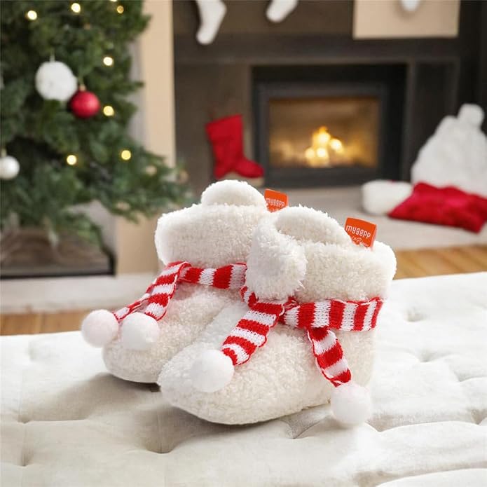 Ohwawadi Infant Baby Boys Girls Slippers Cozy Fleece Booties Soft Bottom Warm - Image 3