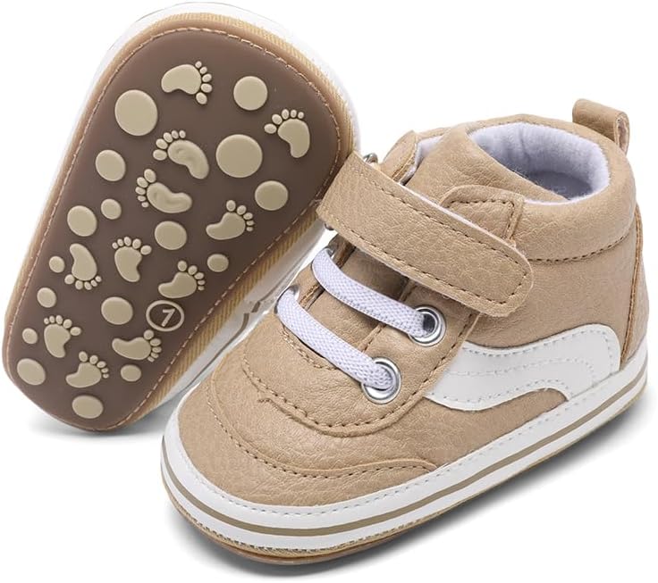 Clowora Baby Boys Girls Shoes Non-Slip Rubber Sole Sneakers Infant First Walking Toddler Crib Shoes Newborn Loafers Flats.