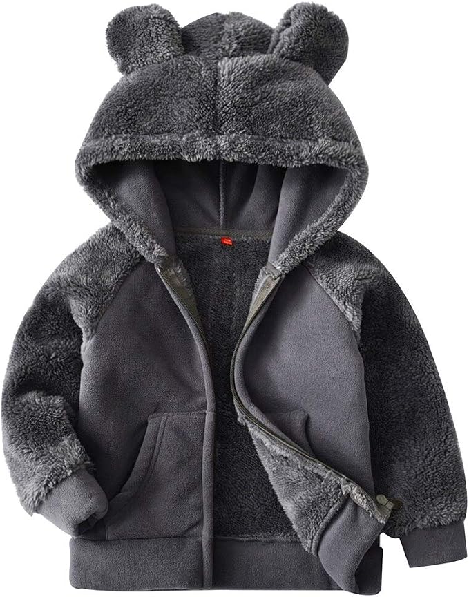 Toddler Winter Coats Baby Boys Girls Fuzzy Sherpa Fleece Jackets by YAGATA