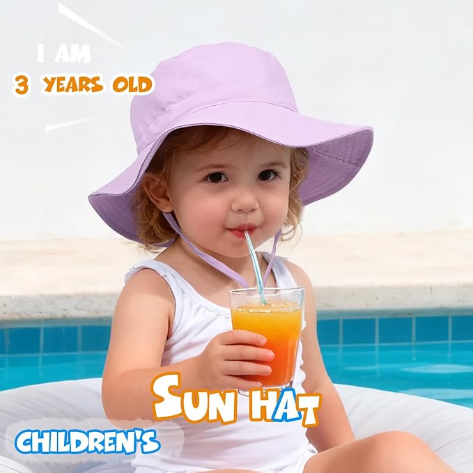 Baby Toddler Sun Hat, Boys Girls Adjustable Bucket Hat - Image 3