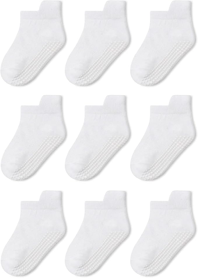 Non-slip Toddler Ankle Cotton Grip Socks Unisex 6M-5T by Bearbay