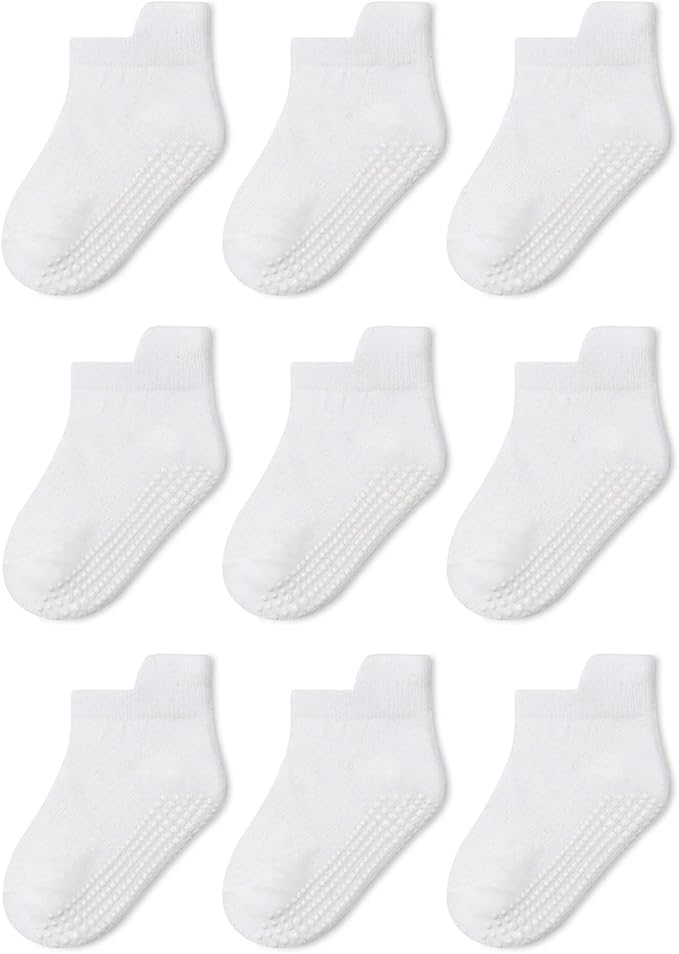 Non-slip Toddler Ankle Cotton Grip Socks Unisex 6M-5T by Bearbay