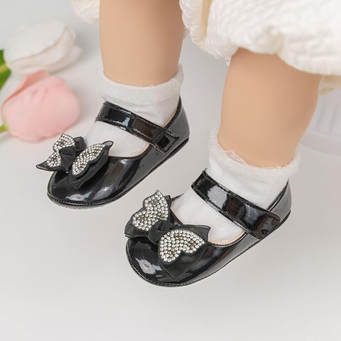 KIDSUN Infant Baby Girls Mary Jane Shoes Non-Slip Rubber Sole Ballet Slippers - Image 5