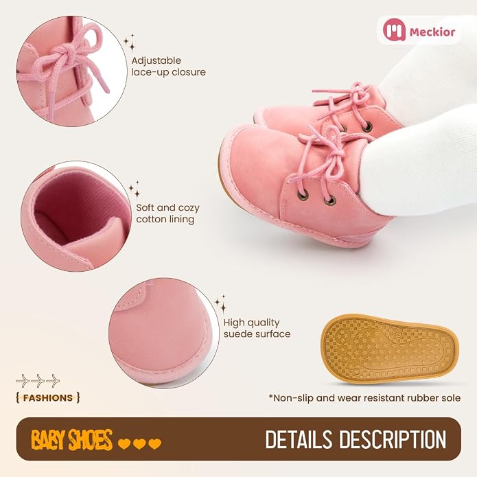 Meckior Baby Booties Newborn Infant Unisex Baby Girls Boys Velvet Rubber - Image 5
