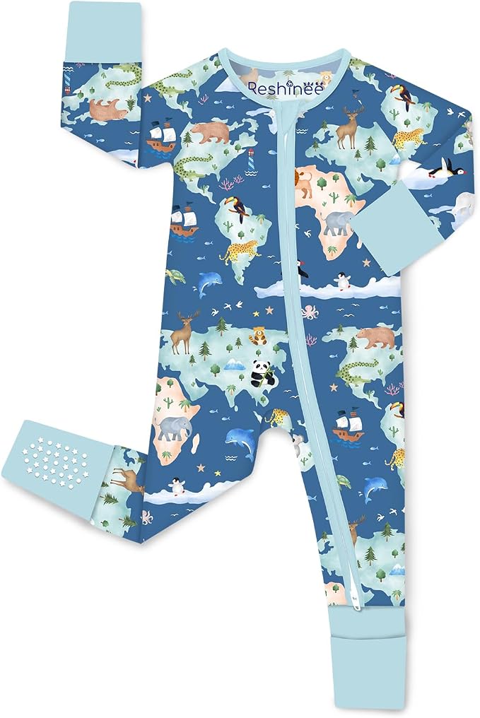 babee Reshinee Bamboo Viscose Baby Footie Pajama, Zipper Sleeper Boys Girls by babeeReshinee