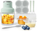 HEYVALUE Baby Food Maker, 13-in-1 Baby Food Puree Blender, Fruit, Vegatable, Meat, with Food Containers, Baby Food Processor Freezer Tray, Silicone Spoons, Silicone Spatula(Light Green)