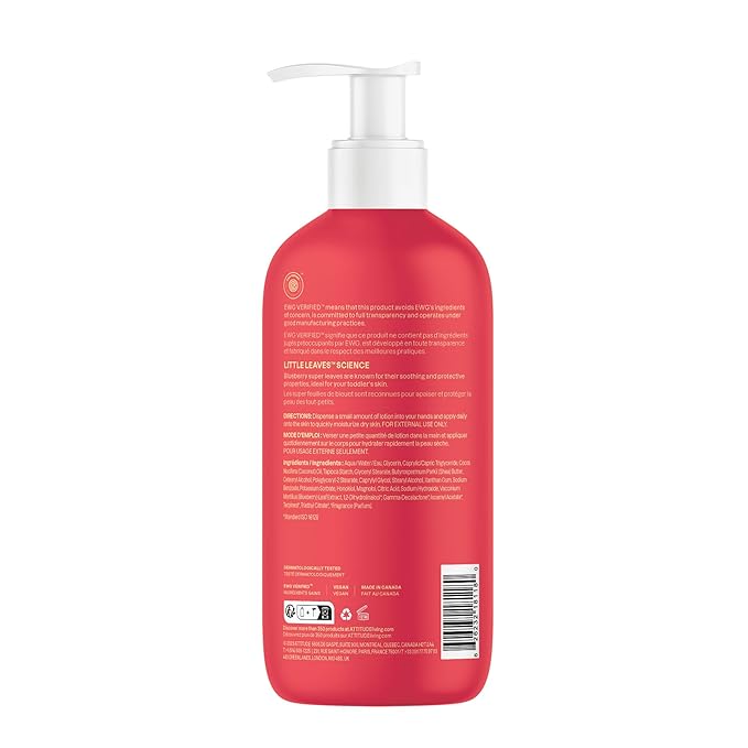ATTITUDE Body Lotion for Kids, EWG Verifed Moisturizer, Dermatologically Tested, Plant and Mineral Based Cream, Vegan, Mango, 16 Fl Oz