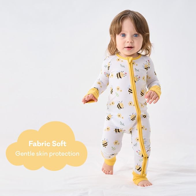 pureborn Baby Sleeper Viscose from Bamboo Zipper Footies Pjs 0-24 Months | - Image 3