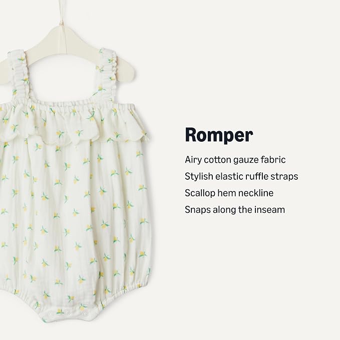 Amazon Essentials x Sofia Grainge Baby Girls' Cotton Gauze Sleeveless Romper - Image 2