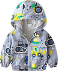 FYMNSI Toddler Baby Boys Girls Hooded Jacket Windbreaker Lightweight Dinosaur by FYMNSI