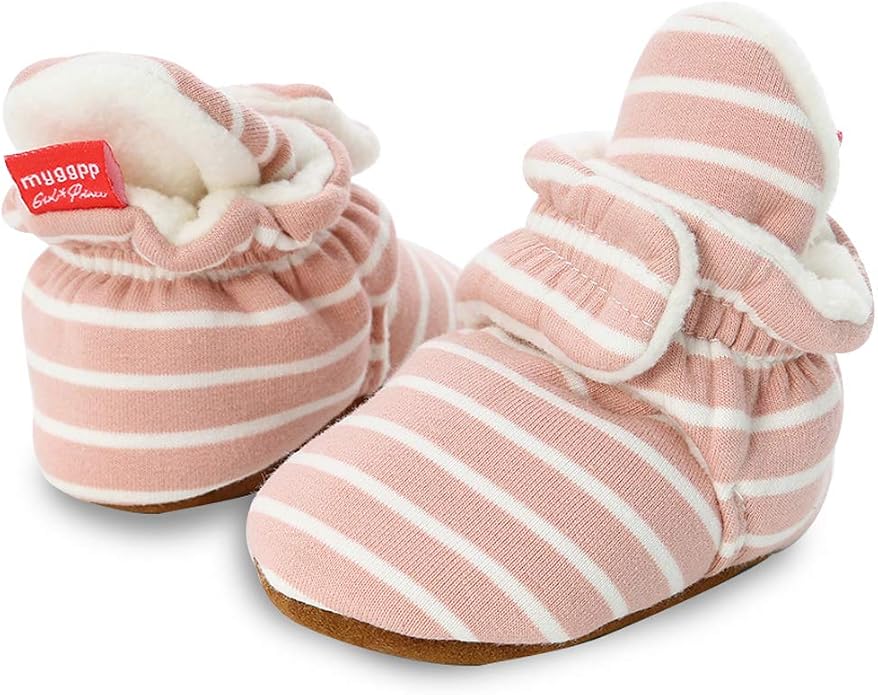 Babelvit Newborn Baby Boy Girl Soft Fleece Booties Stay On Infant Slippers - Image 4