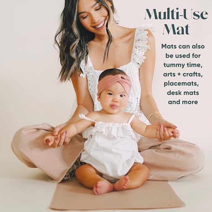 Ava + Oliver Vegan Leather Baby Changing Mat (16 X 30 in) - Multipurpose Wipeable and Portable Diaper Changing Mat - Foldable Travel Changing Mat (Grey)