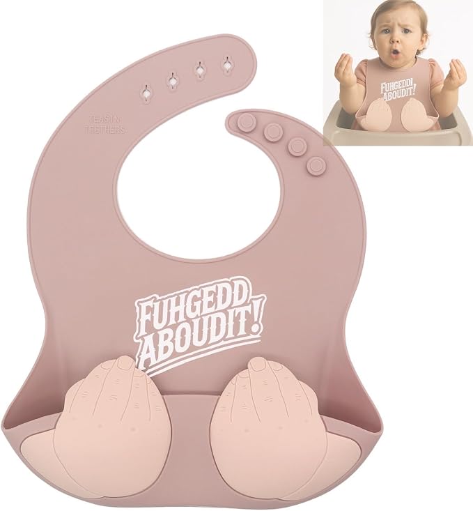 Teasin' Teethers Funny Italian Silicone Baby Bib by Unknown