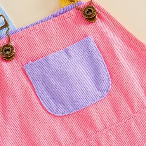 Fernvia Toddler Kids Baby Girl Boy Contrast Color Overalls Shorts Clothes - Image 4